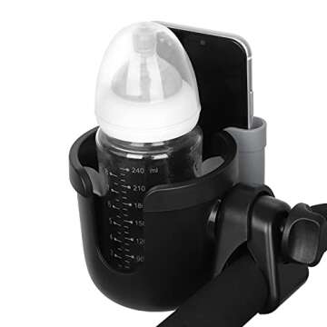 Accmor Stroller Cup Holder with Phone Holder, Bike Cup Holder, Universal Cup Holder for Uppababy Nun...