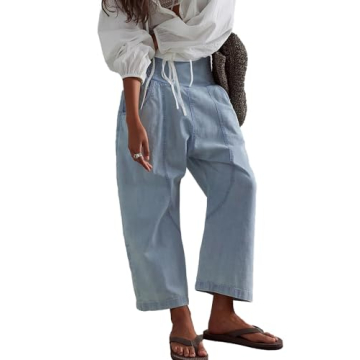 YEXPINE Baggy Cropped Harem Jeans - Comfortable & Stylish