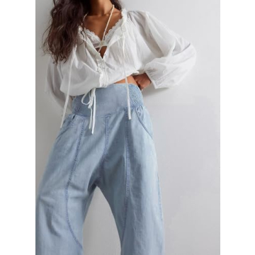 YEXPINE Baggy Cropped Harem Jeans - Comfortable & Stylish