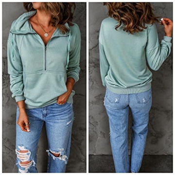 PRETTYGARDEN Women's Half Zip Pullover Sweatshirt Comfortable & Stylish