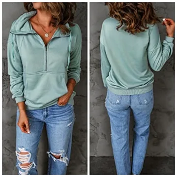 PRETTYGARDEN Women's Half Zip Pullover Sweatshirt Comfortable & Stylish