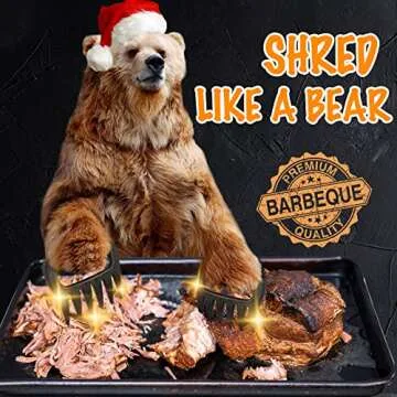 SANTAMADE Meat Claws for Shredding, Solid Heavy Duty Chicken Shredder Tool Bear Claws - Funny Smoker Accessories for BBQ Grilling Gifts for Men Dad - One Pair