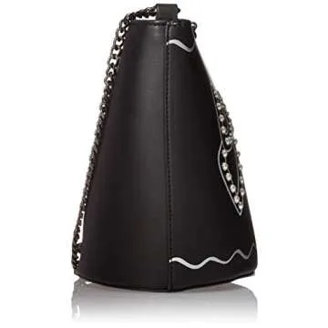 Betsey Johnson Pearl Bow Bucket Bag, black