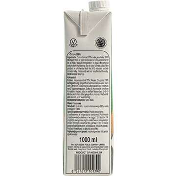 Pure 100% Coconut Milk - 33.8 oz Package for Cooking