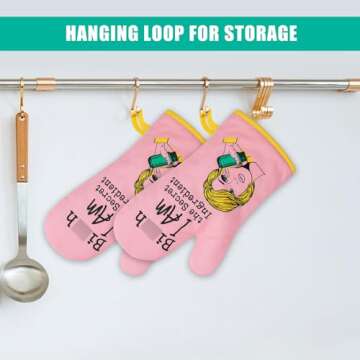 Miracu Oven Mitt, Funny Kitchen Cooking Oven Mitts, Pink Kitchen Accessories, Baker Stuff, Baking Gifts for Women, House Warming Gifts New Home, Valentine Birthday Housewarming Presents for Women Mom