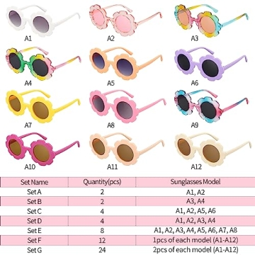 Kids Flower Sunglasses Set - Colorful & Fun
