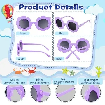 Kids Flower Sunglasses Set - Colorful & Fun