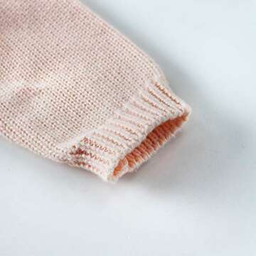 Newborn Baby Girls Cute Knit Strap Romper Leaves Pattern Jumpsuit Bodysuit (66/Fit 6 months, Pink)