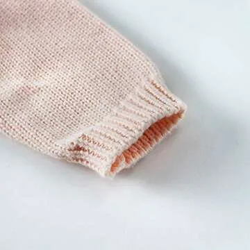 Newborn Baby Girls Cute Knit Strap Romper Leaves Pattern Jumpsuit Bodysuit (66/Fit 6 months, Pink)