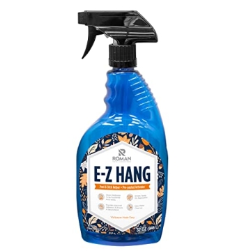 Roman’s E-Z Hang Wallpaper Adhesive Spray - Clear, Non-Staining, 32 oz - Perfect for Peel & Stick ...