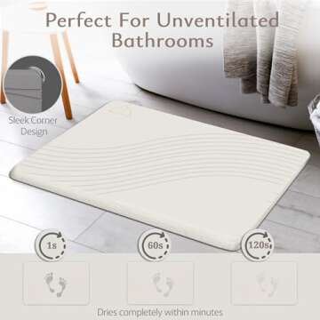 Monto Home Decor Stone Bath Mat – Non Slip, Super Absorbent Diatomaceous Earth for Shower Quick Drying Bathroom Floor Mat, Natural and Easy to Clean (Sandstone Glow)