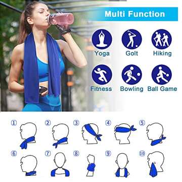 Amgico 4 Packs Cooling Towels, Sweat Towel for Hot Weather Cold Breathable Soft Lightweight Chilly F...