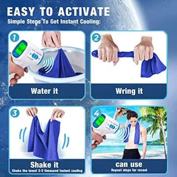 Amgico 4 Packs Cooling Towels, Sweat Towel for Hot Weather Cold Breathable Soft Lightweight Chilly Face & Neck Rags for Sport, Gym, Beach, Camping, Hiking, Workout, Travel