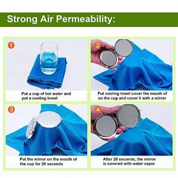 Amgico 4 Packs Cooling Towels, Sweat Towel for Hot Weather Cold Breathable Soft Lightweight Chilly Face & Neck Rags for Sport, Gym, Beach, Camping, Hiking, Workout, Travel