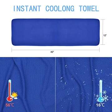 Amgico 4 Packs Cooling Towels, Sweat Towel for Hot Weather Cold Breathable Soft Lightweight Chilly Face & Neck Rags for Sport, Gym, Beach, Camping, Hiking, Workout, Travel