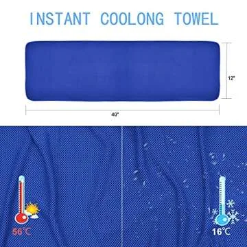 Amgico 4 Packs Cooling Towels, Sweat Towel for Hot Weather Cold Breathable Soft Lightweight Chilly Face & Neck Rags for Sport, Gym, Beach, Camping, Hiking, Workout, Travel