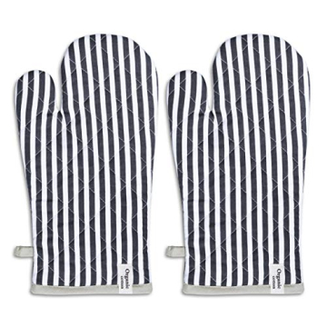 AMOUR INFINI Cotton Oven Mitts Set of 1 with Hanging Loop Non-Slip, Heat Resistant, Reusable Oven Mi...