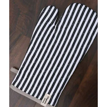 AMOUR INFINI Cotton Oven Mitts: Heat Resistant & Stylish Kitchen Essential