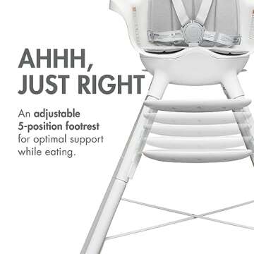 Boon GRUB Adjustable Baby High Chair - Convertible High Chair and Toddler Chair - High Chairs for Babies and Toddlers 6 Months to 6 Years - Dishwasher Safe - White