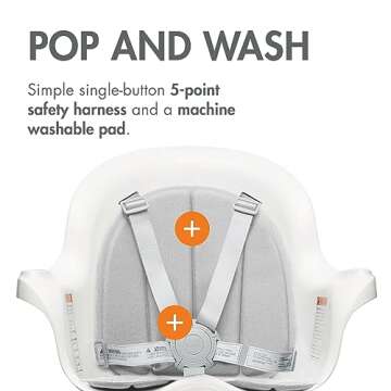 Boon GRUB Adjustable Baby High Chair - Convertible High Chair and Toddler Chair - High Chairs for Babies and Toddlers 6 Months to 6 Years - Dishwasher Safe - White