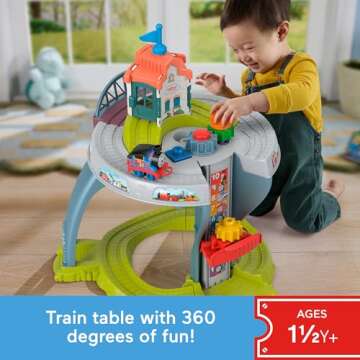 Thomas & Friends Toddler Toy My First Train Table with Track, Cargo Stacking & Fine Motor Activities...