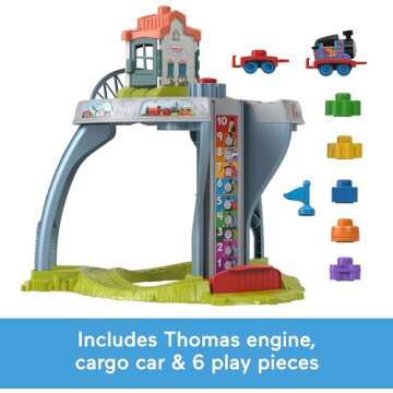 Thomas & Friends Toddler Toy My First Train Table with Track, Cargo Stacking & Fine Motor Activities for Kids Ages 18+ Months