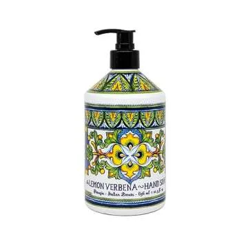 Perugia Italian Deruta Hand Soap - 21.5 fl oz Bottles - 8 pack - Lavendar, Sweet Orange, Lemon Verbana, and Olive Thyme