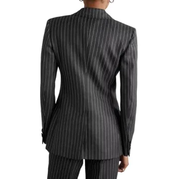 Stylish Women’s 3-Piece Office Suit Dark Grey Slim Fit