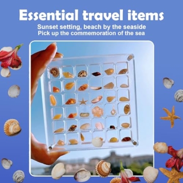 Artlunar 36 Grids Acrylic Display Box for Mini Seashells