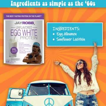 JAY ROBB Egg White Protein Unflavored, 12 OZ - Pure Protein