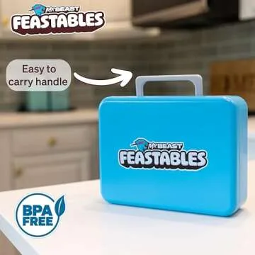 Mr. Beast Feastables Adjustable Bento Lunchbox- BPA Free, Snap Tight Lid, Removable Tray, Microwave & Freezer Safe, 9.25"x7"x2.75", Easy Clean, Kids Lunchbox with Adjustable Compartments