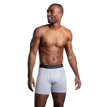 Fruit Of The Loom Men's Breathable Boxer Briefs - Moisture Wicking Cotton Mesh - 3 Pack