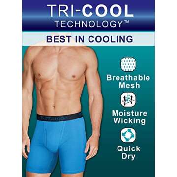 Comfortable Breathable Boxer Briefs for Men - 3-Pack