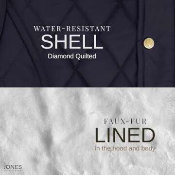 Diamond-Quilted Winter Anorak for Women - Deep Navy