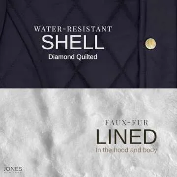 Diamond-Quilted Winter Anorak for Women - Deep Navy