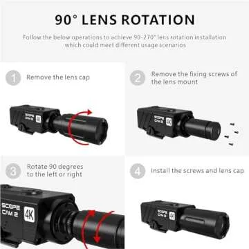 RunCam ScopeCam2 4K Airsoft Camera WiFi Waterproof 4xDigital Zoom HD Mini Video Camera for Airsoft Paintball Hunting Tactical Training with Recording Switch Cable