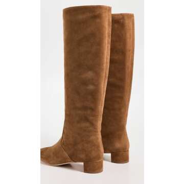 Loeffler Randall Women's Indy Low Heel Tall Boots, Cacao, Brown, 5.5 Medium US