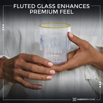 Elegant Harmony Home Carafe Set with Gold Trim and Bud Vase