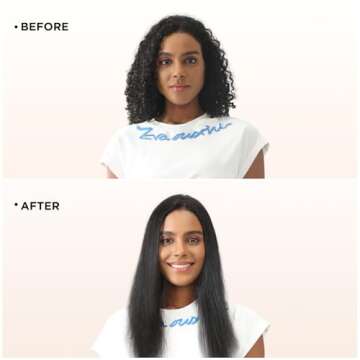 Prizm Hair Straightener Brush, 20s Fast Heating, Negative Ions Hair Straightening Comb with Less Frizz, 4 Temp Settings & LED Display, Anti-Scald Design for Home Salon, Dual Voltage, Champagne Silver