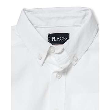 The Children's Place boys Long Sleeve Oxford School Uniform Button Down Shirt, White, Large US