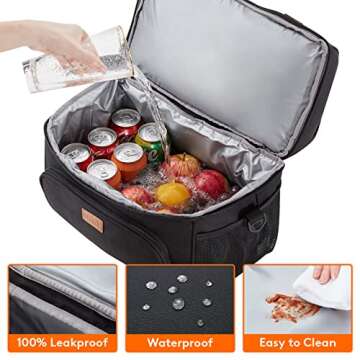 Lifewit Large Cooler Bag 27/32/48 Cans Insulated Lunch Bag Lightweight Portable Cool Bag Double Layer for Picnic, Beach, Work, Trip