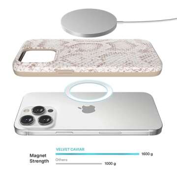 VELVET CAVIAR for iPhone 14 Pro Max Case Western - Compatible with MagSafe - 10ft Drop Tested - Nude Python Snake Skin