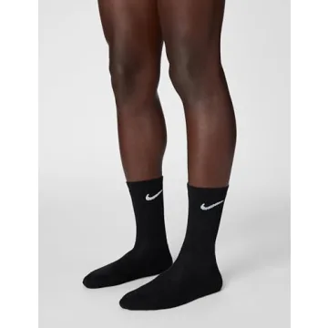 Nike Everyday Cushioned Crew Socks - Black/White (Size S) for Ultimate Comfort