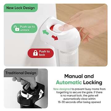 Likzest Retractable Baby Gate 33" Tall, 55" Wide, Safe & Easy