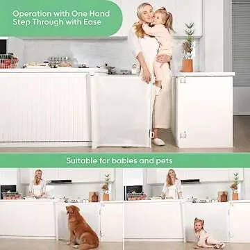 Likzest Retractable Baby Gate 33" Tall, 55" Wide, Safe & Easy