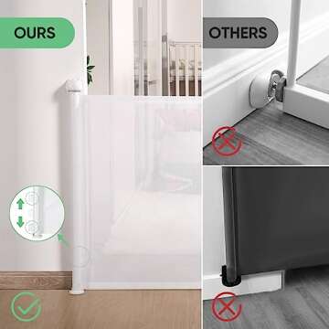Likzest Retractable Baby Gate 33" Tall, 55" Wide, Safe & Easy