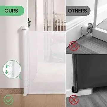 Likzest Retractable Baby Gate 33" Tall, 55" Wide, Safe & Easy