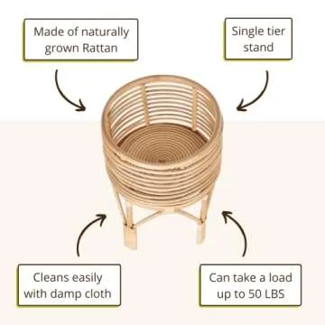 Buy KOUBOO Rattan Plant Stand for Indoor Use