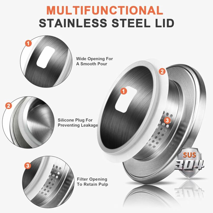 SUSTEAS 68oz Heat Resistant Glass Pitcher with Lid