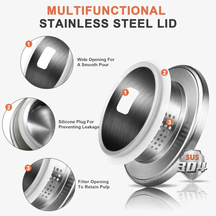 SUSTEAS 68oz Heat Resistant Glass Pitcher with Lid